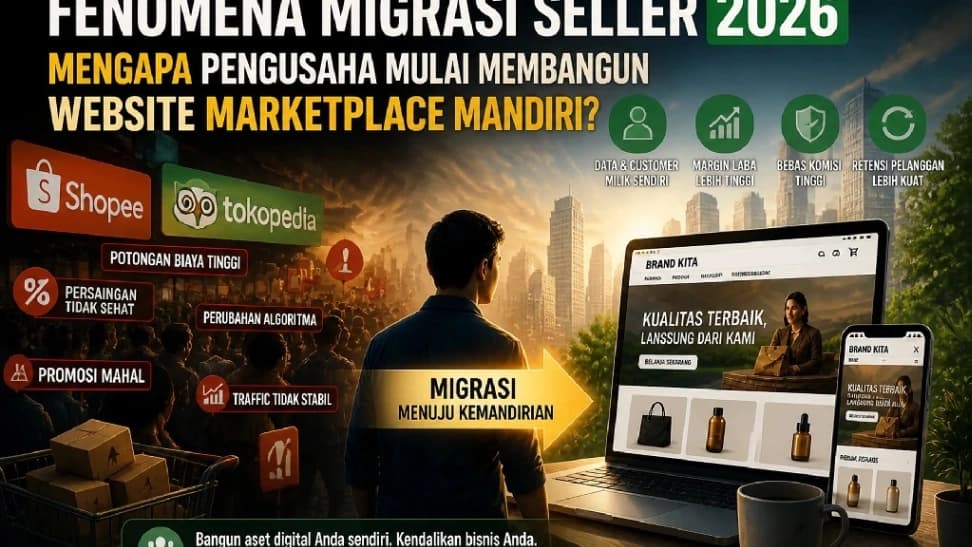 Fenomena Migrasi Seller 2026: Mengapa Pengusaha Mulai Meninggalkan Marketplace dan Membangun Website Mandiri?